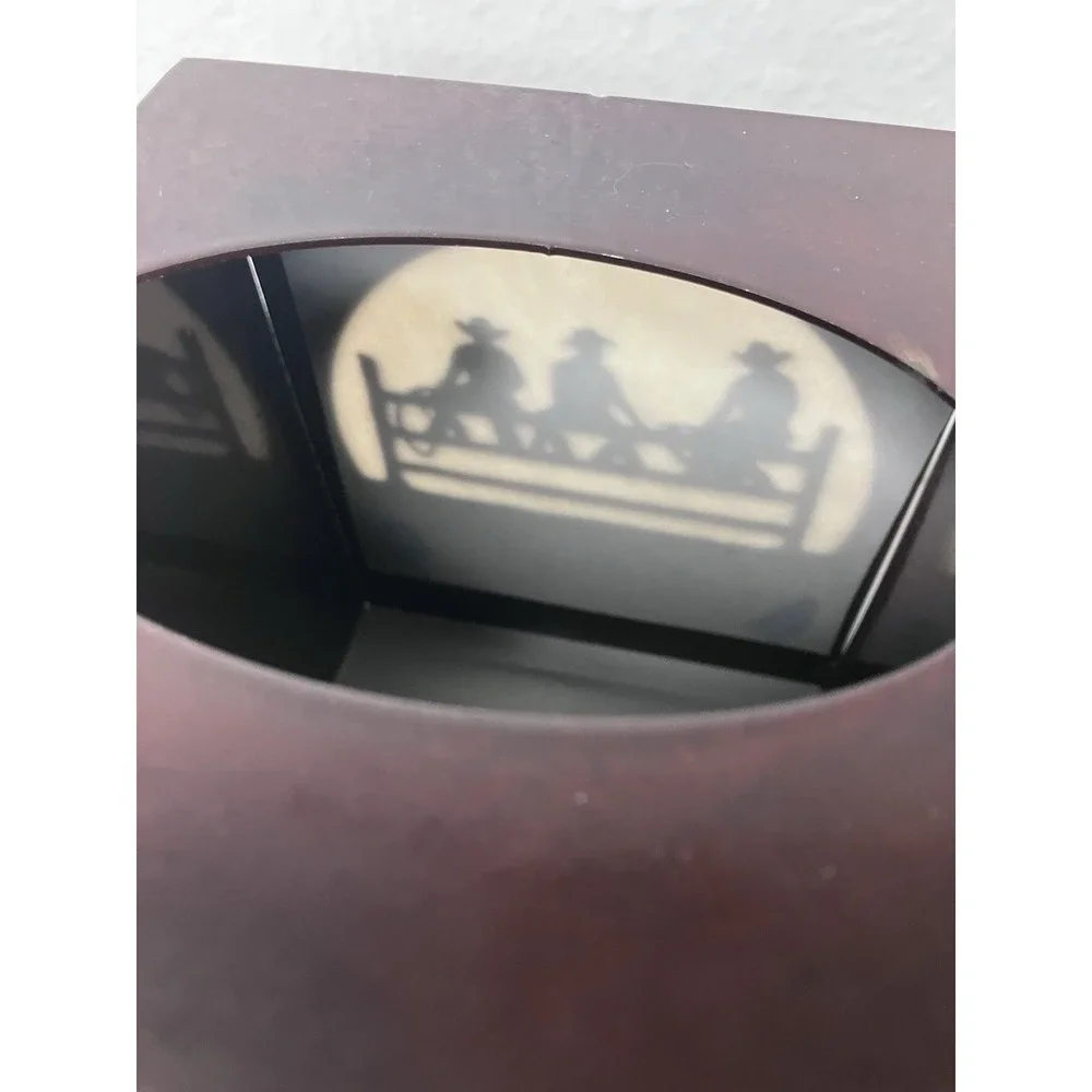 Rustic Copper Tone Metal Cowboy Ranch Western Inspired Tissue Box Holder